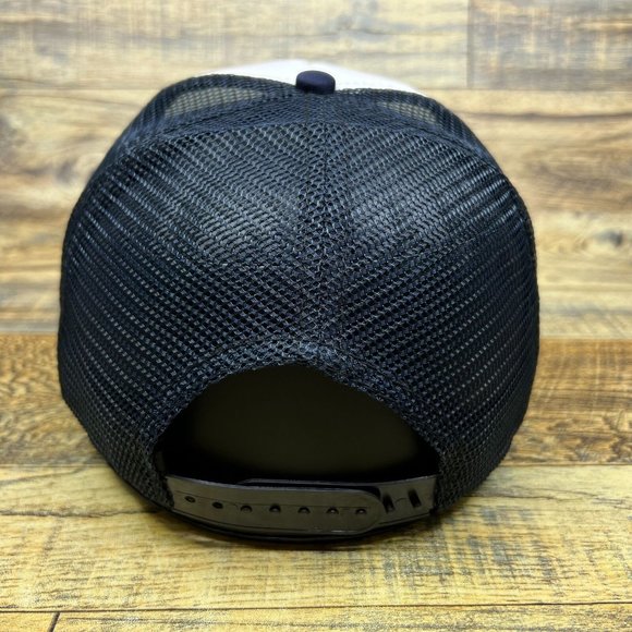 New York Yankees Mens Trucker Hat Navy Snapback World Champions Vintage Logo Cap - Picture 5 of 8